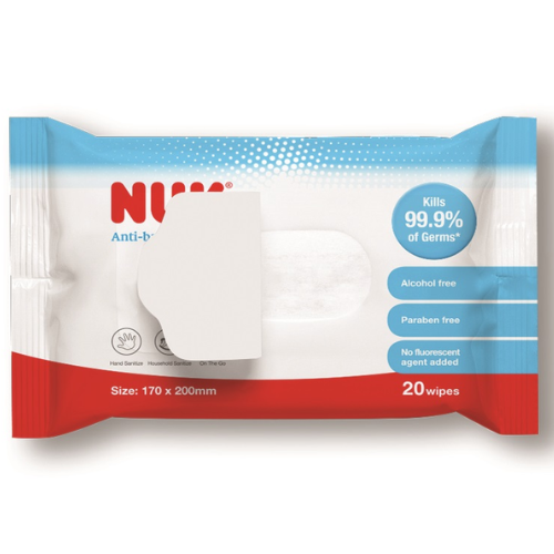  Khăn ướt diệt khuẩn Nuk không chứa cồn (20 tờ) 