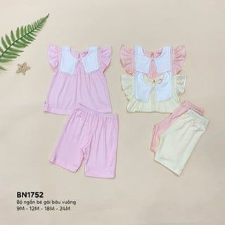  Bộ ngắn bé gái bâu vuông 1752 - HELLO BnB 