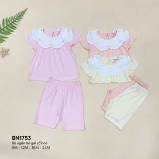  Bộ ngắn bé gái cổ hoa 1753 - HELLO BnB 