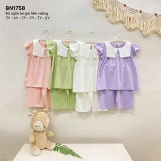  Bộ ngắn bé gái bâu vuông 1758 - HELLO BnB 