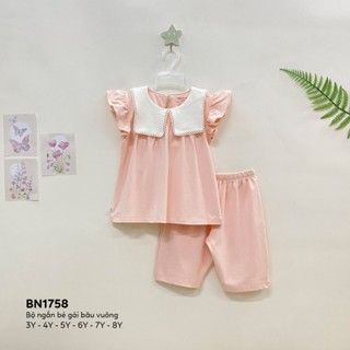  Bộ ngắn bé gái bâu vuông 1758 - HELLO BnB 