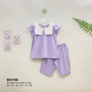  Bộ ngắn bé gái bâu vuông 1758 - HELLO BnB 