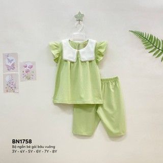  Bộ ngắn bé gái bâu vuông 1758 - HELLO BnB 