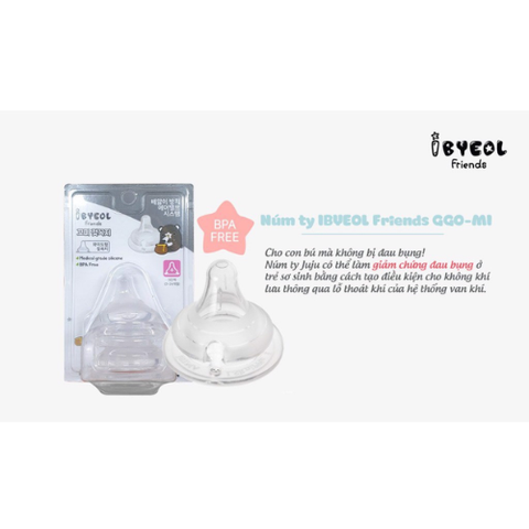  Bộ 2 núm ty cho bé I-byeol Friends Ggo-Mi giai đoạn 4 (trên 6 tháng) 