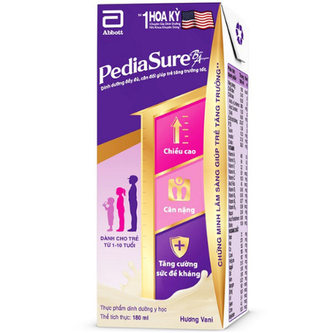  Sữa bột pha sẵn Pediasure hương Vani 180ml 
