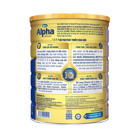  Sữa bột Dielac Alpha Gold số 4 1.4kg (Sữa non) 