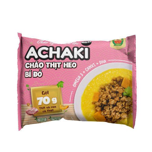  Cháo thịt heo, bí đỏ Achaki 105g (1Y+) 