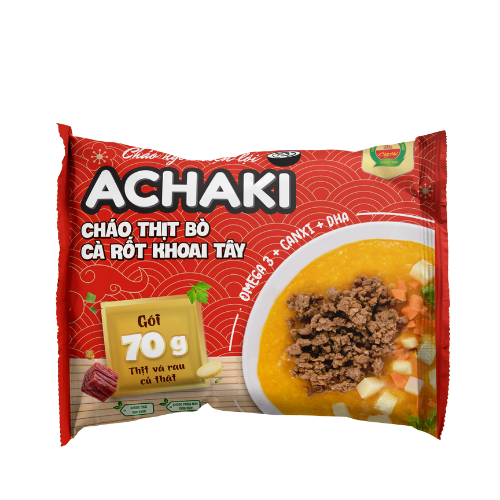  Cháo thịt bò cà rốt khoai tây Achaki 