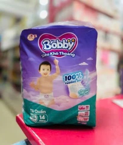  Tã quần Bobby size XL - 14 miếng ( từ 12 - 17kg) 