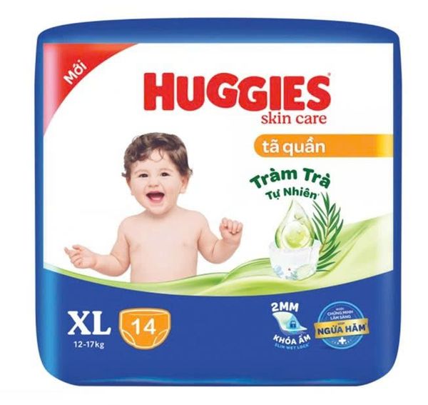  Tã quần Huggies Skincare XL 14 miếng (12-17kg) 