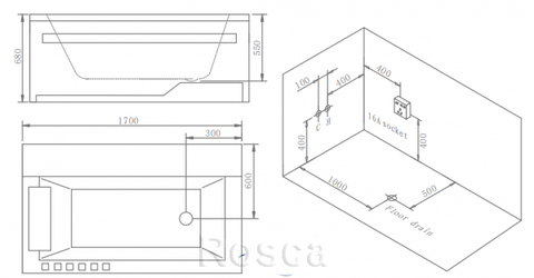 Bồn tắm massage Rosca RSC 3818