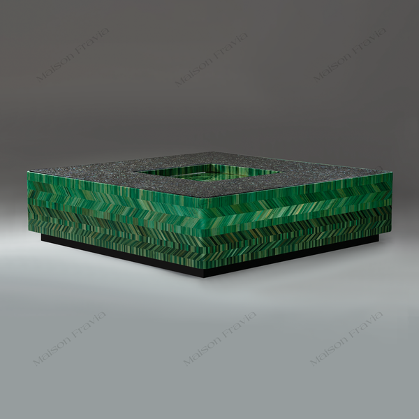  Bàn trà Sơn Mài Cẩn Rơm Pháp 