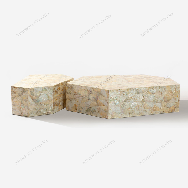  Bàn Trà Khảm Trai Prisma Hexagon 