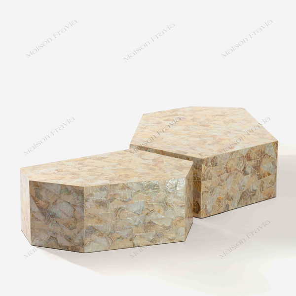  Bàn Trà Khảm Trai Prisma Hexagon 