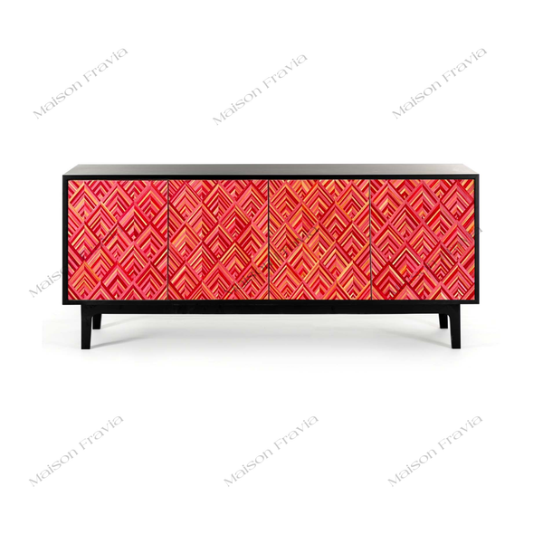  Kệ tủ cẩn rơm Pháp Console du Feu/ La Console du Feu en Paille de Seigle 