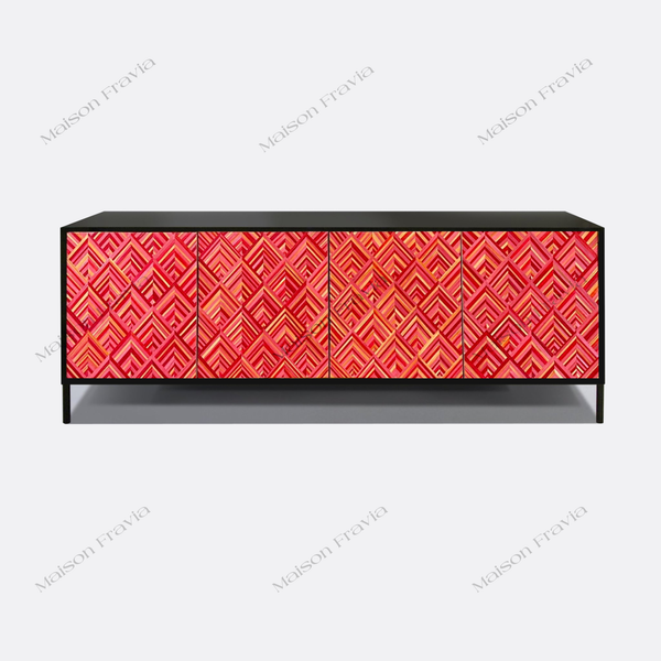  Kệ tủ cẩn rơm Pháp Console du Feu/ La Console du Feu en Paille de Seigle 