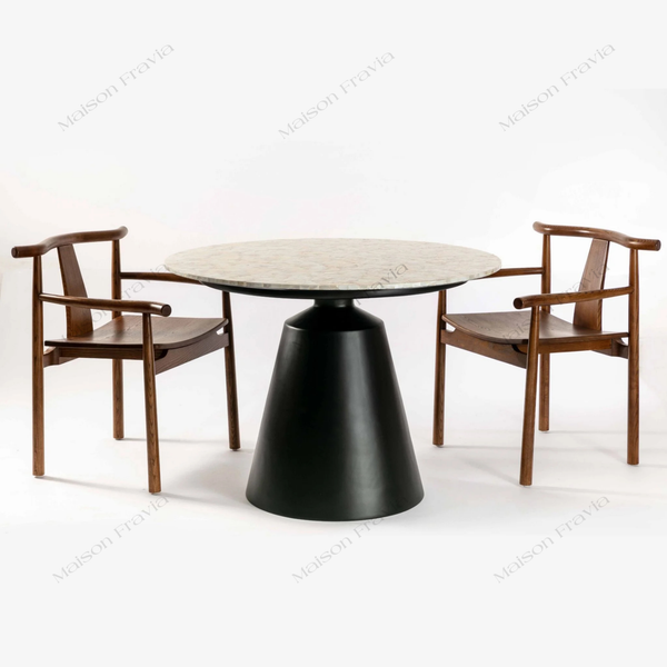  Bàn Ăn Khảm Trai Prisma - Chân Trụ Composite 