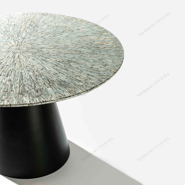  Bàn Ăn Khảm Trai Le Soleil - Chân trụ Composite 