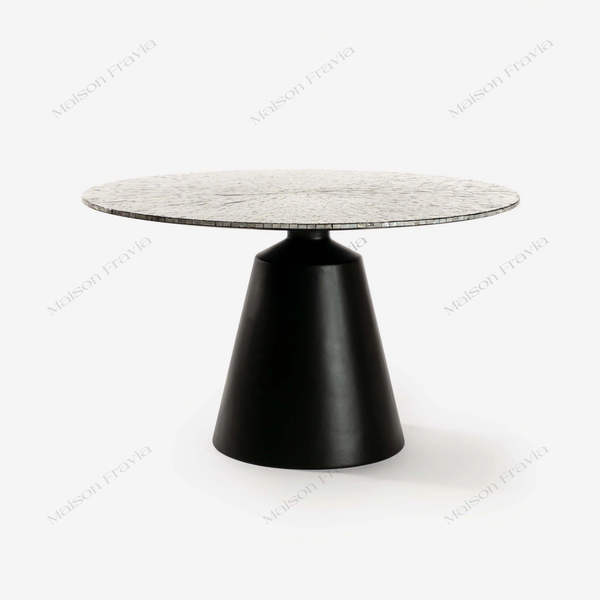  Bàn Ăn Khảm Trai Le Soleil - Chân trụ Composite 