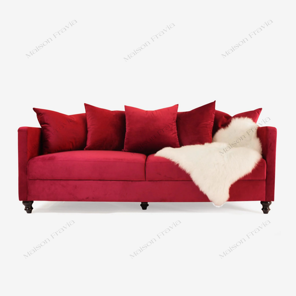  Sofa Velvet Burgunfy 