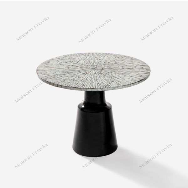  Bàn Trà Khảm Trai Le Soleil -  Chân Trụ Composite 