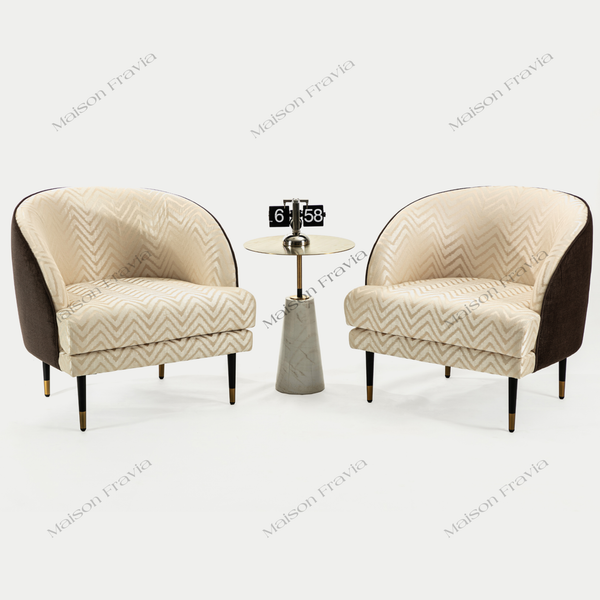  Ghế Amchair Họa Tiết Vàng 