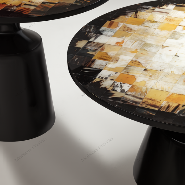  Bàn cẩn sừng cao cấp Luxxy Horn Tea Table - Chân trụ Fiberglass 