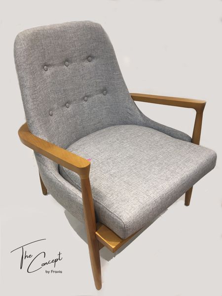  LEATHER/FELT/VELVET UPHOLSTERED SINGLE CHAIR 