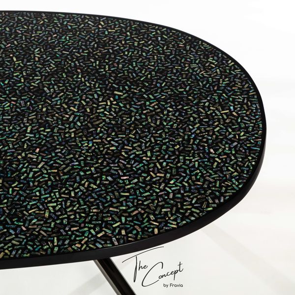  GLITTER ABALONE SHELL MOSAIC LACQUER COFFEE TABLE 