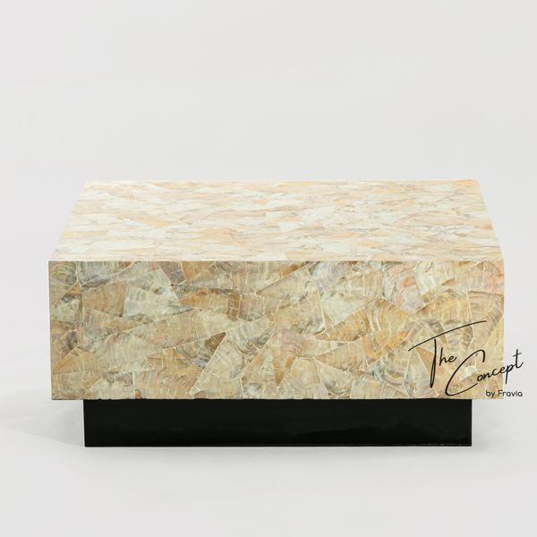  Square Prisma Mother-of-Pearl Shell Mosaic Coffee Table 