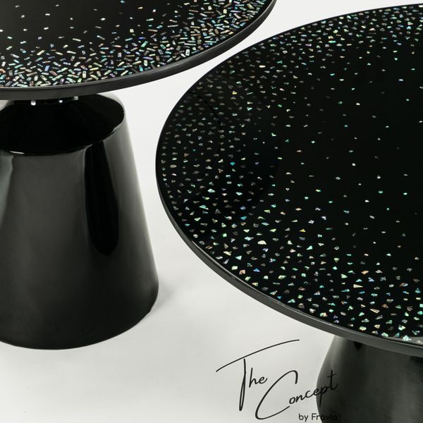  UNIVERSE ABALONE SHELL MOSAIC LACQUER COFFEE TABLE 