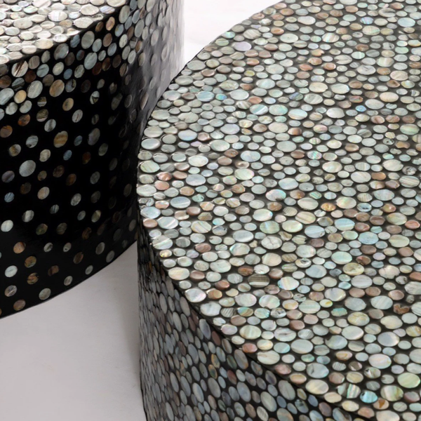  Moon Snowflakes Mother-of-Pearl Shell Mosaic Coffee Table 