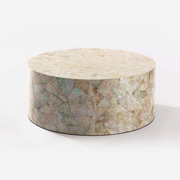  Moon Prisma Mother-of-Pearl Shell Mosaic Coffee Table 