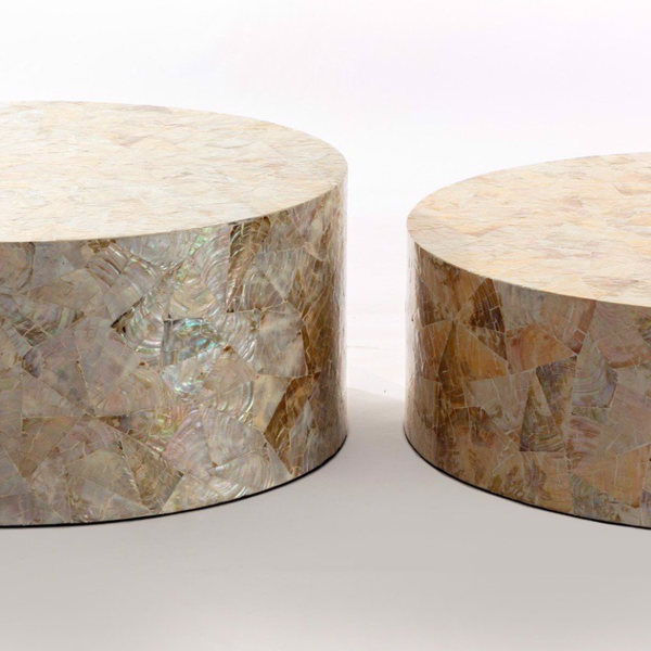  Moon Prisma Mother-of-Pearl Shell Mosaic Coffee Table 