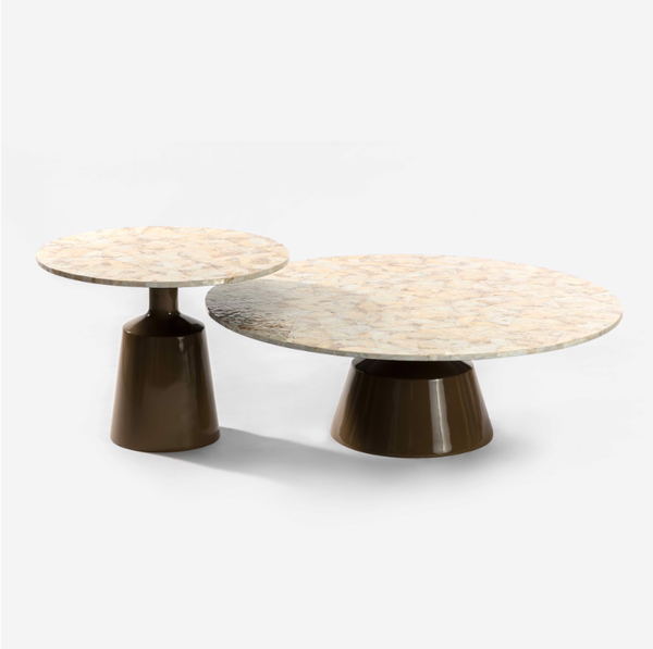  Prisma Mother-of-Pearl Shell Mosaic Coffee Table - Composite Leg 