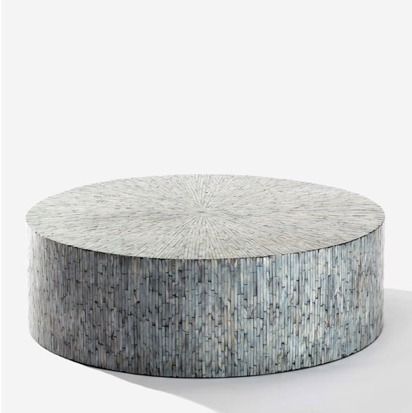  Moon Le Soleil Mother-of-Pearl Shell Mosaic Coffee Table 