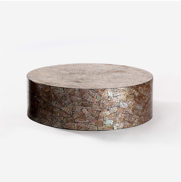  Moon Kaleidoscope Mother-of-Pearl Shell Mosaic Coffee Table 