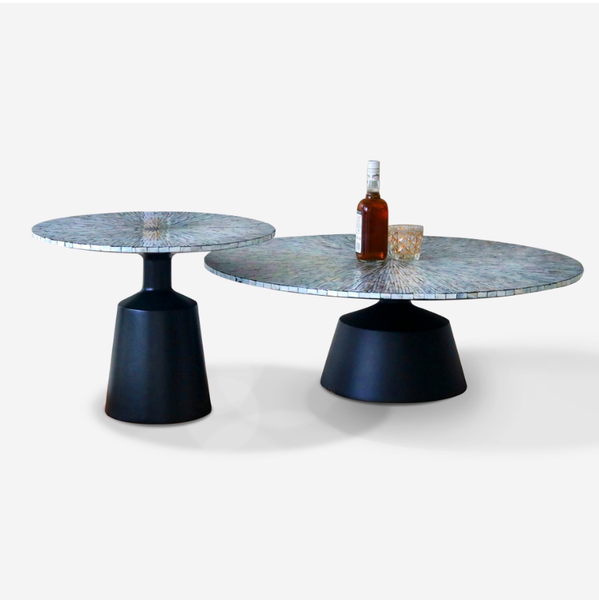  Le Soleil Mother-of-Pearl Shell Mosaic Coffee Table - Composite Leg 