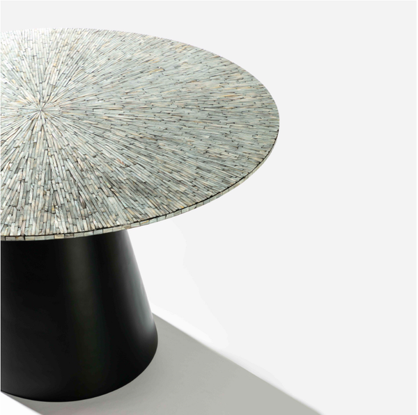  Le Soleil Mother-of-Pearl Shell Mosaic Dinning Table - Composite Leg 