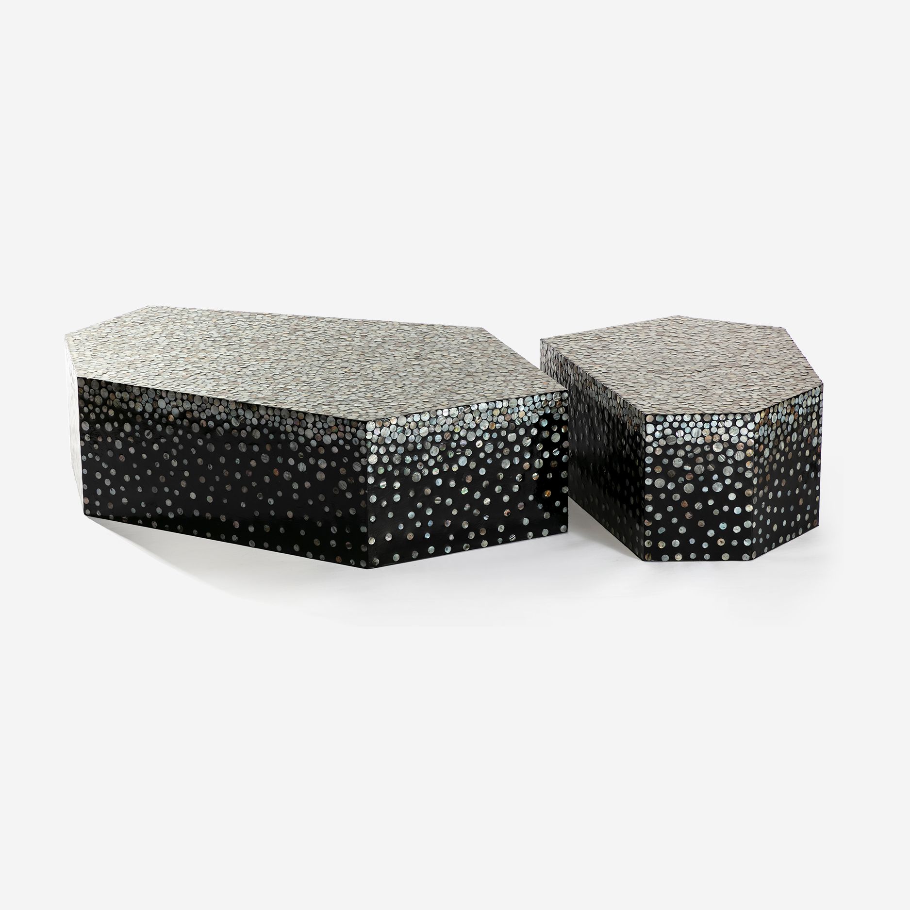 Bàn Trà Khảm Trai Snowflakes Hexagon 