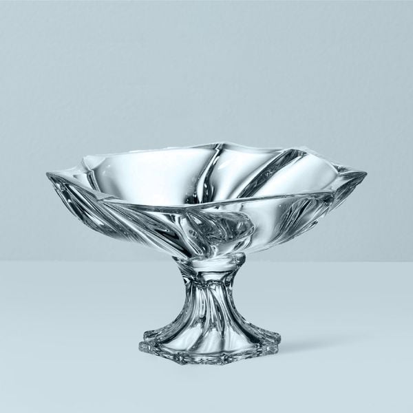  Đĩa Pha Lê Chân Bồng Trơn 