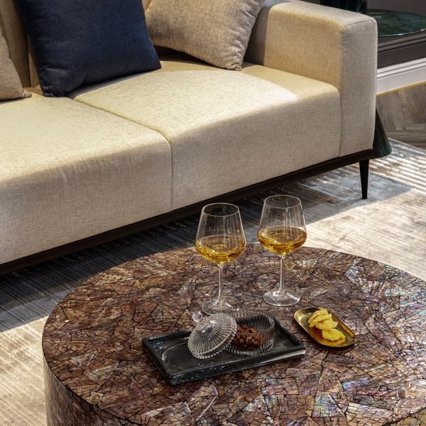  BÀN TRÀ KHẢM TRAI KALEIDOSCOPE MOON INOX VÀNG 