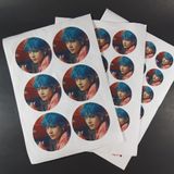  Set A4 5 tờ sticker tròn in theo yêu cầu (Cắt sẵn) (30-40-50mm) 