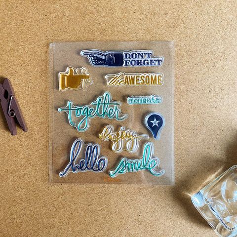  Con dấu silicol, đế dấu Silicon, hộp mực dấu và sticker pack trang trí sổ tay, bì thư, làm thiệp, bullet journal 