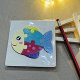  Bộ 1-5 tranh ghép hình bằng gỗ, hình động vật, rất xinh xắn, Màu sắc tươi sáng. Thích hợp trang trí góc làm việc. 