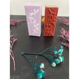  1 cái mộc hoa lá 68x28x23mm dùng đóng mộc trang trí hình hoa 