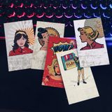  1 Set 9 mini Postcard vintage retro- Chất giấy dày dặn- in màu bền đẹp 