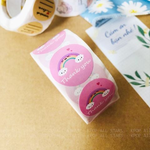  50- 500 nhãn dán Sticker cảm ơn dành cho shop bán hàng, size 2.5cm. Chỉ việc gỡ ra dán. Có loại ép kim rất đẹp 