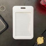  Thẻ đeo bảng tên CỨNG, MÀU TRẮNG cho nhân viên văn phòng - chất liệu nhựa cao cấp CỰC ĐẸP, khổ Dọc kèm dây đeo 