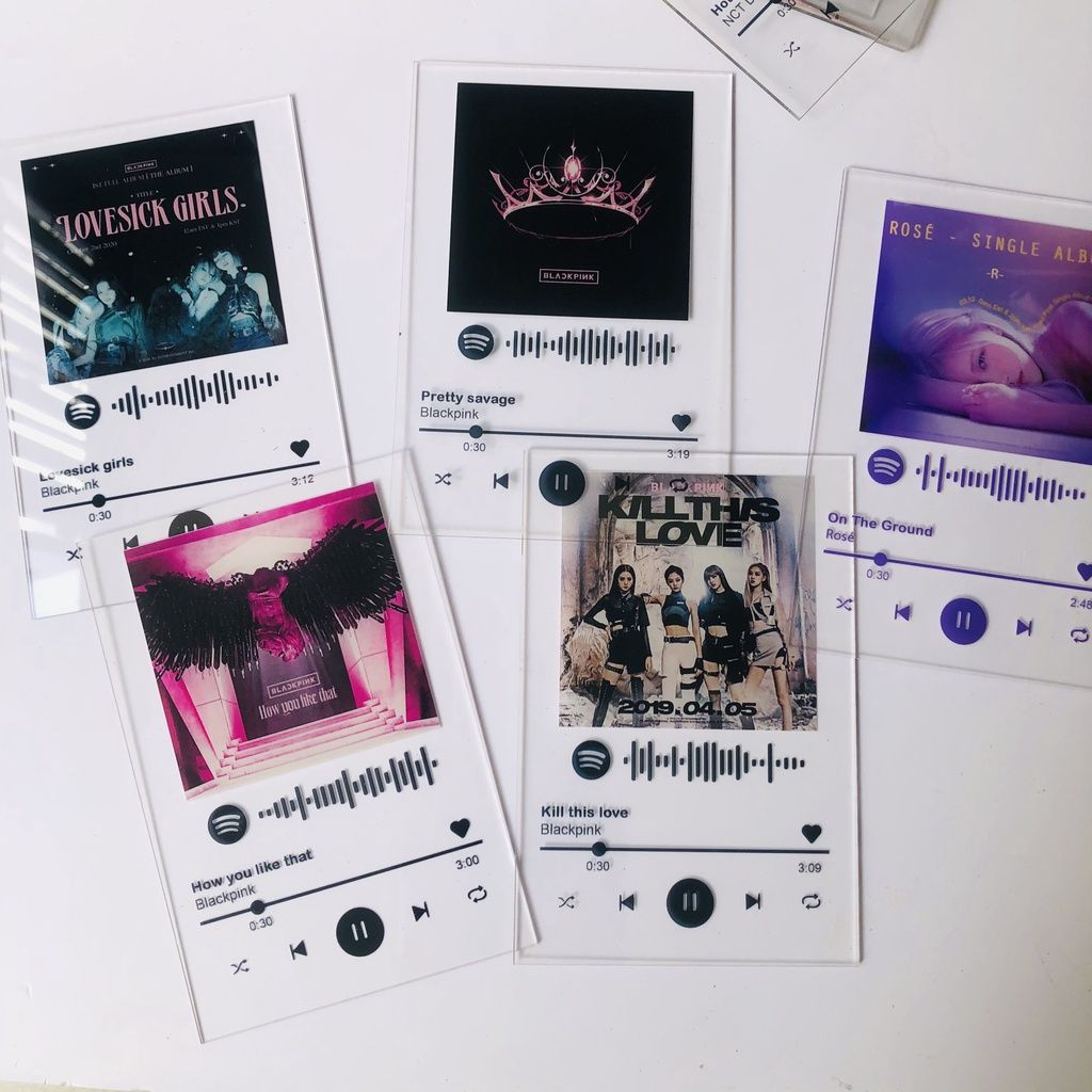 [TẶNG 4 CARD] Frame Blackpink hình bản nhạc decor trong suốt chất liệu ...